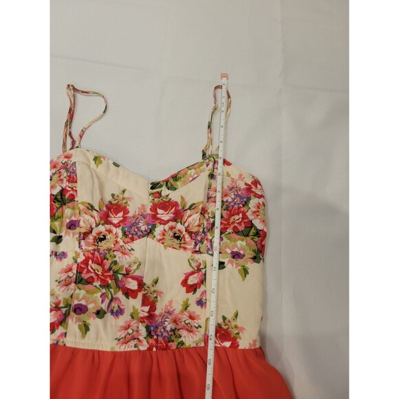 Y2K Fairy Dress Juniors Medium Floral Solid Flowy High Low Hem Love Culture - Picture 5 of 7